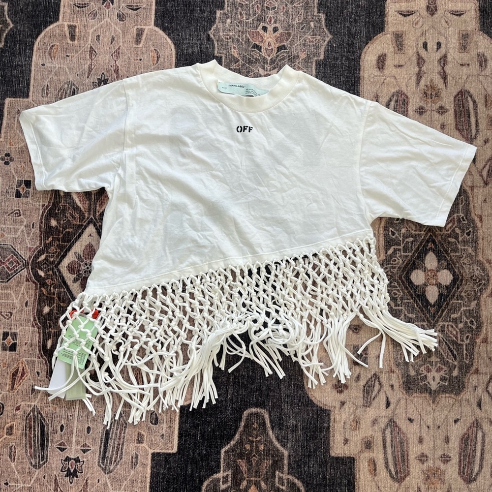 Off-White Hem Fishnet Tee